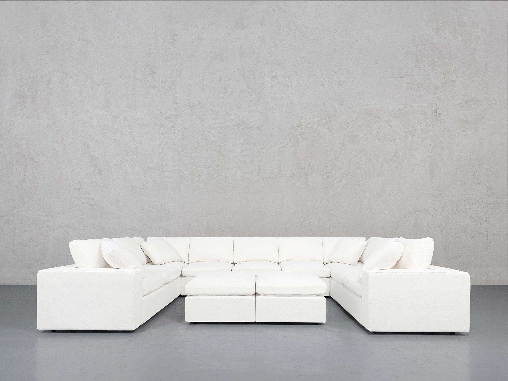 9-Seat Modular U-Sectional with Double Ottoman