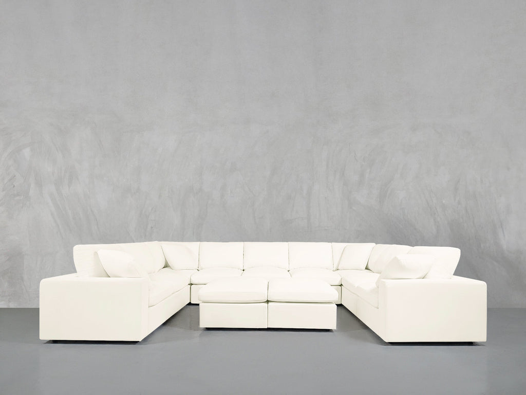 9-Seat Modular U-Sectional with Double Ottoman