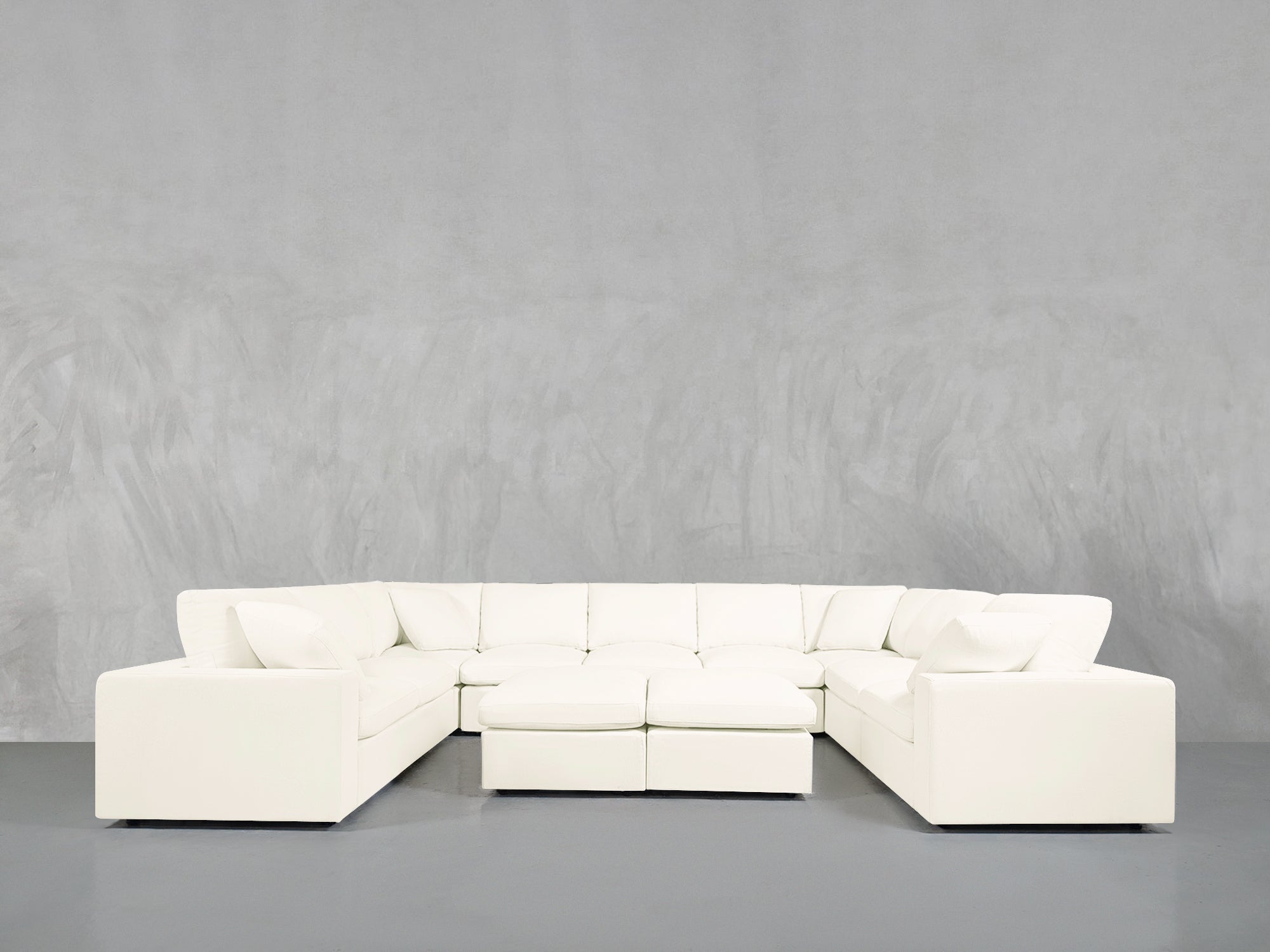 9-Seat Modular U-Sectional with Double Ottoman