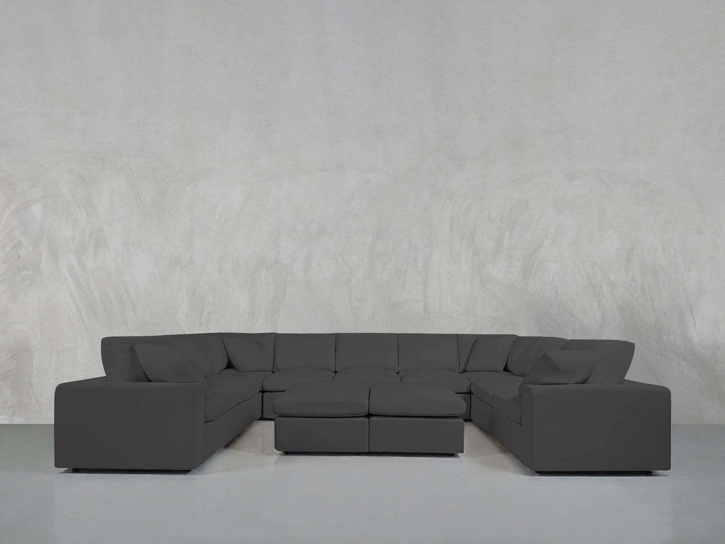 9-Seat Modular U-Sectional with Double Ottoman