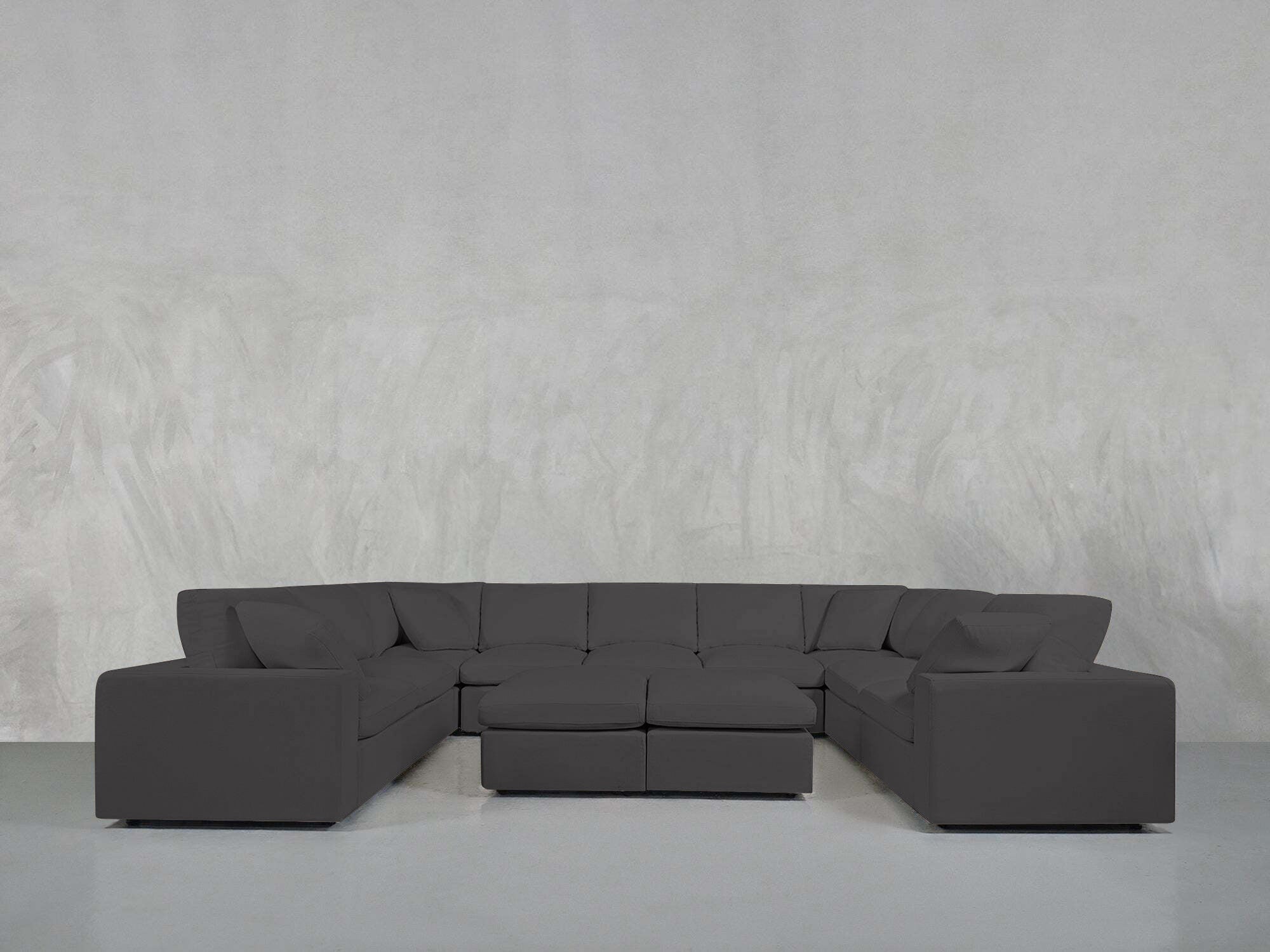 9-Seat Modular U-Sectional with Double Ottoman