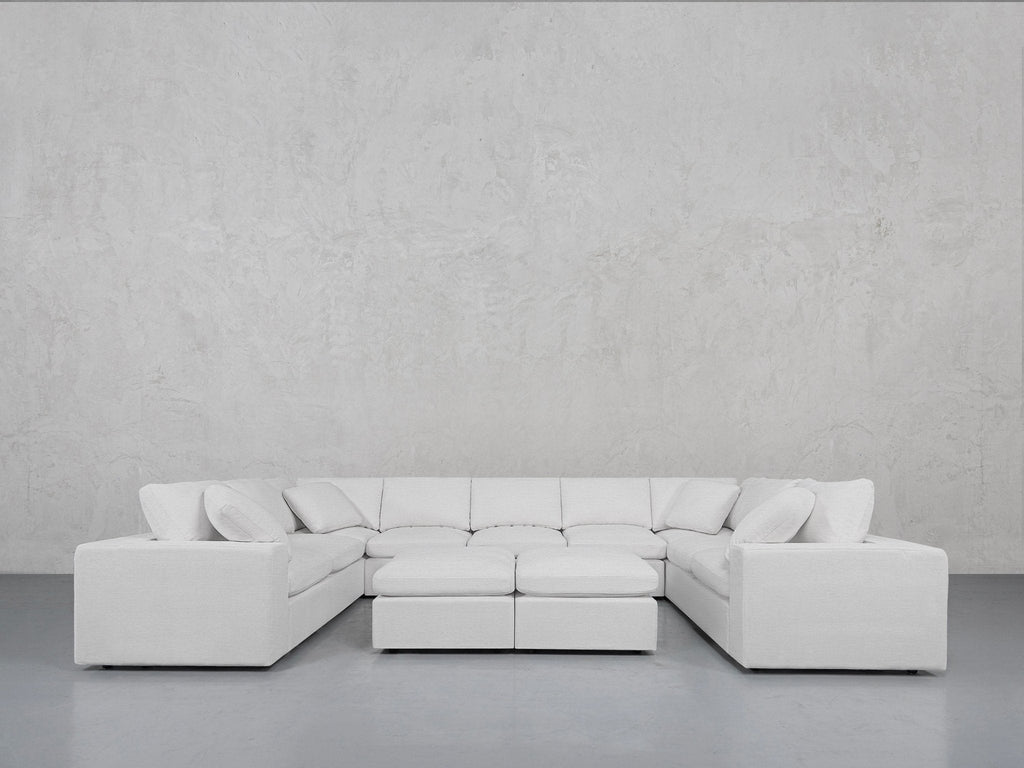 9-Seat Modular U-Sectional with Double Ottoman