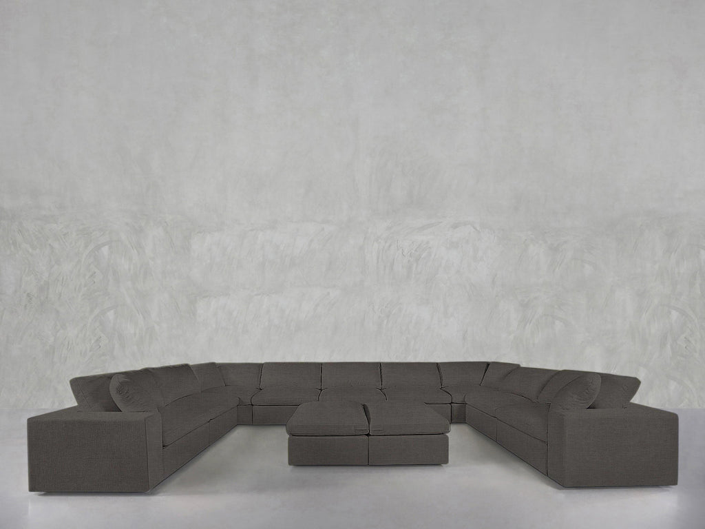 9-Seat Modular U-Sectional with Double Ottoman