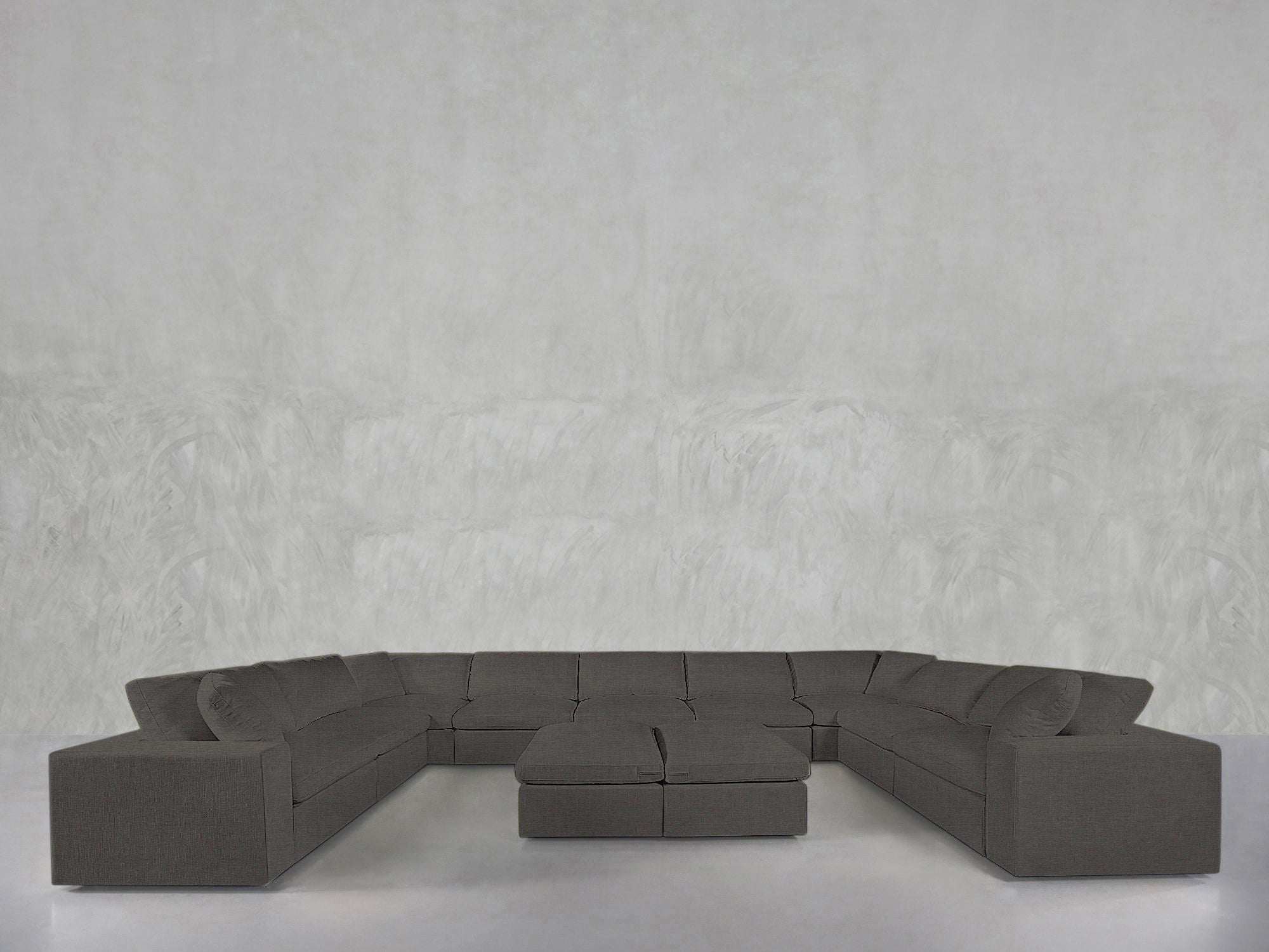 9-Seat Modular U-Sectional with Double Ottoman
