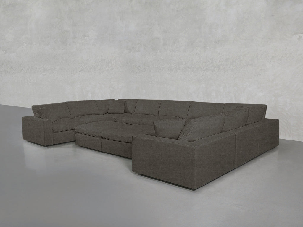 9-Seat Modular U-Sectional with Double Ottoman