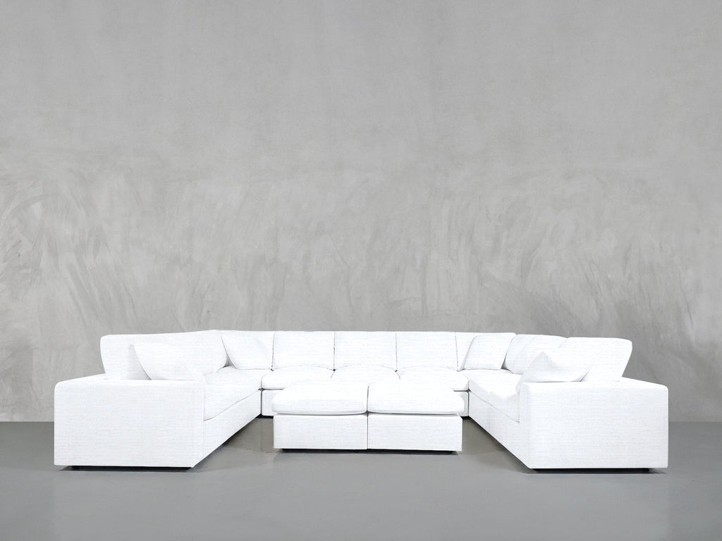 9-Seat Modular U-Sectional with Double Ottoman