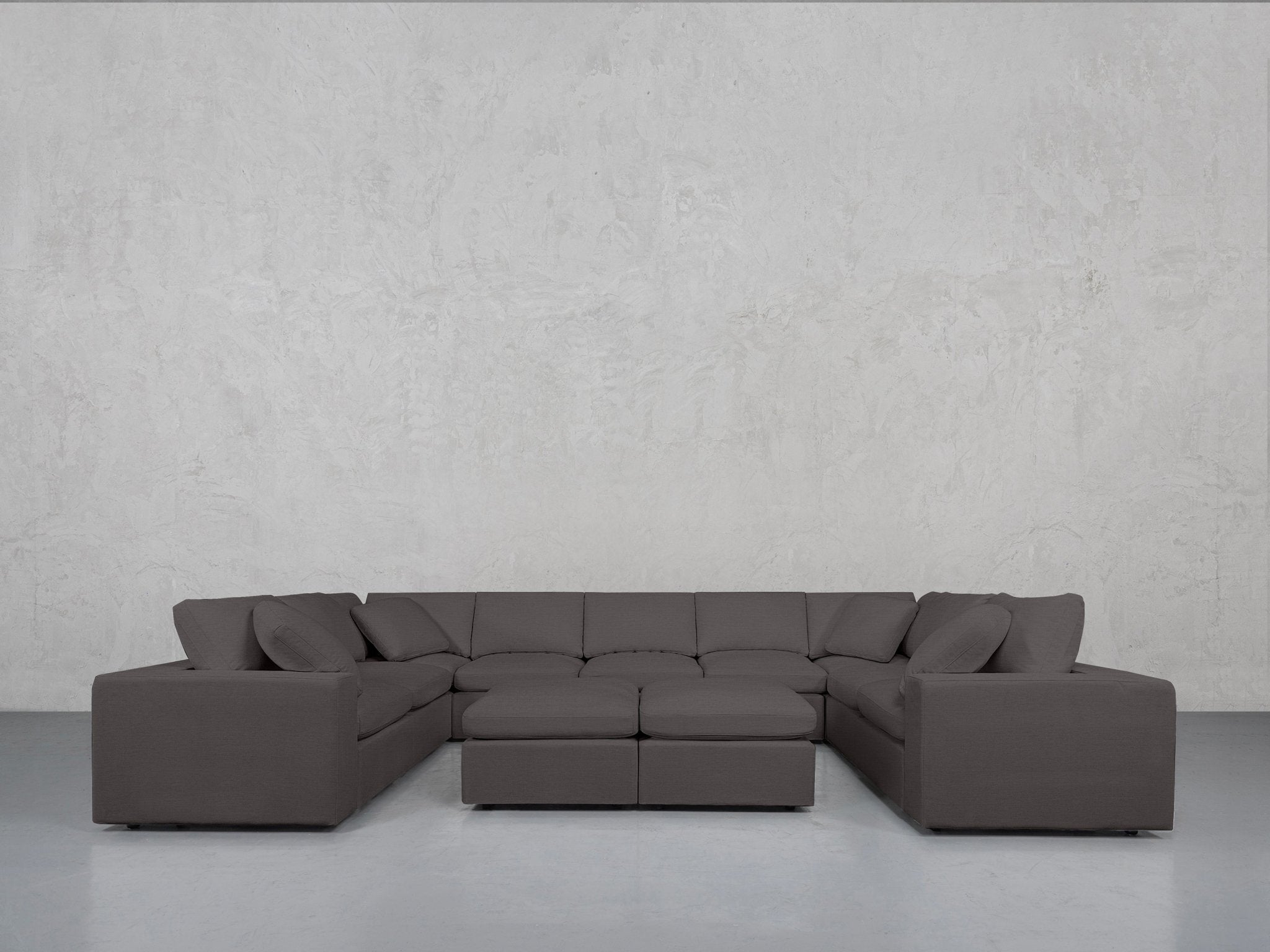 9-Seat Modular U-Sectional with Double Ottoman