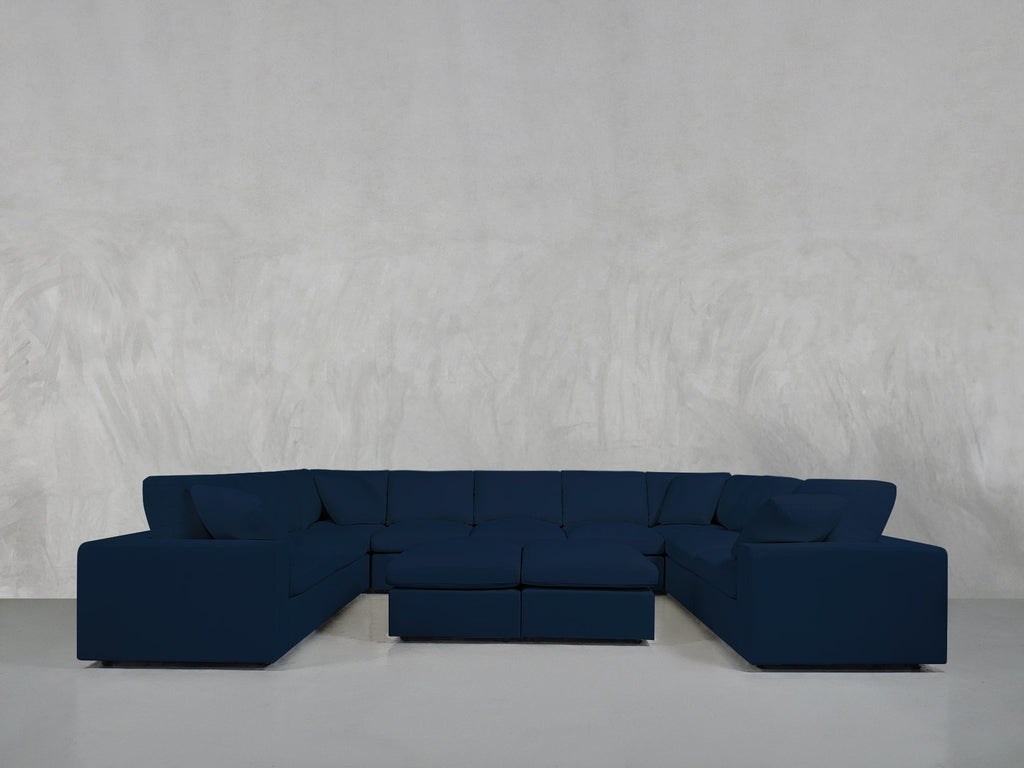 9-Seat Modular U-Sectional with Double Ottoman