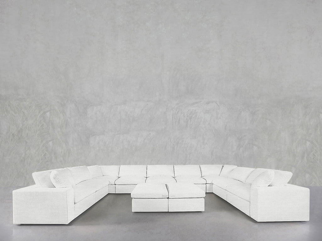 9-Seat Modular U-Sectional with Double Ottoman