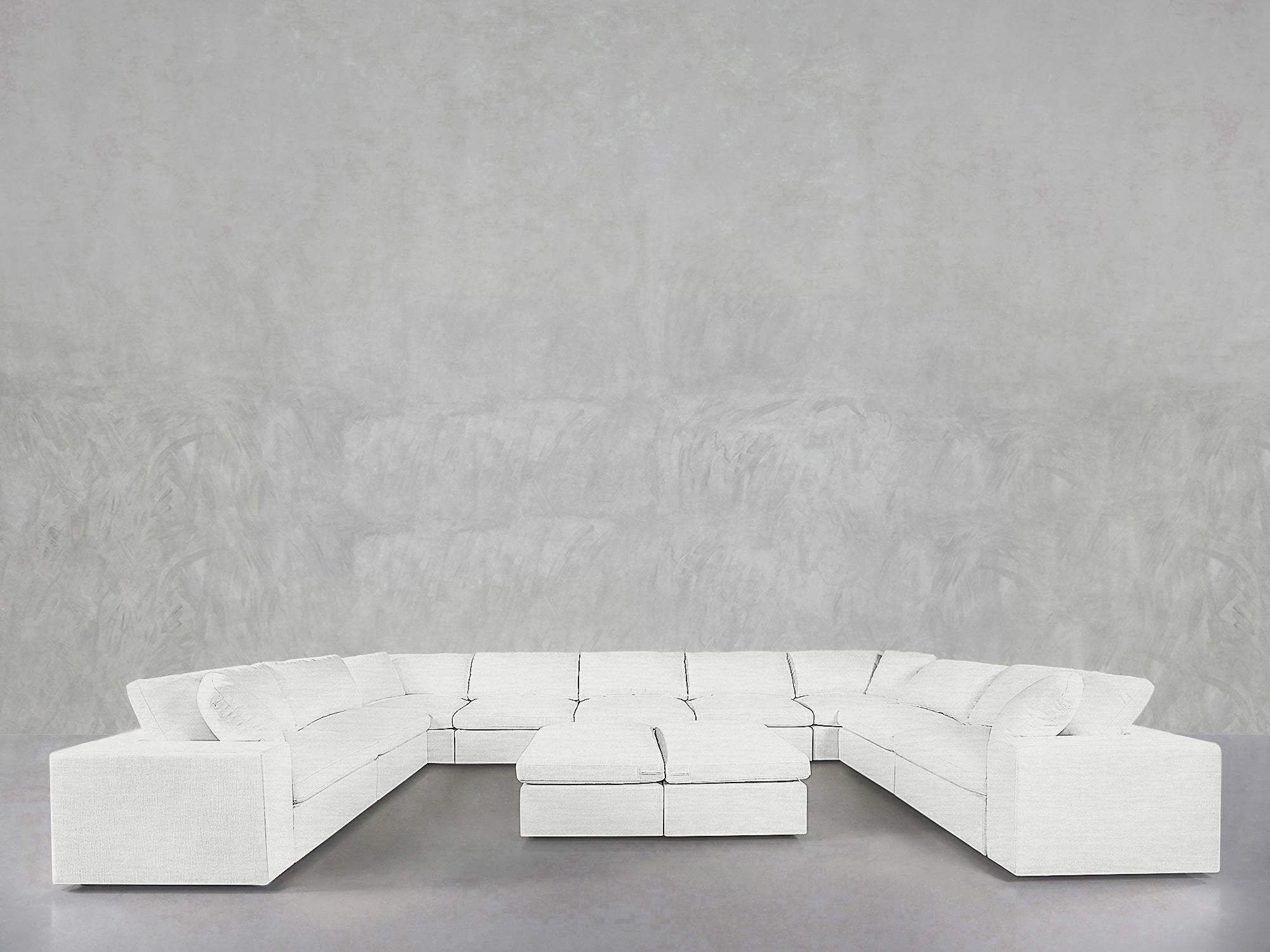 9-Seat Modular U-Sectional with Double Ottoman