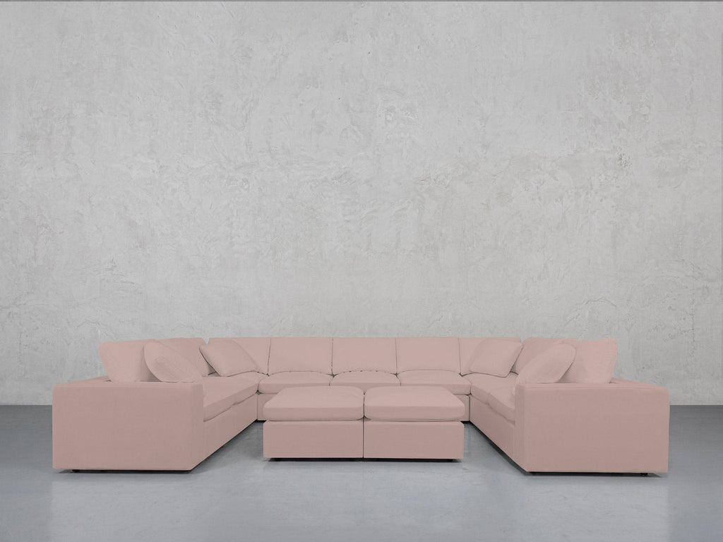 9-Seat Modular U-Sectional with Double Ottoman