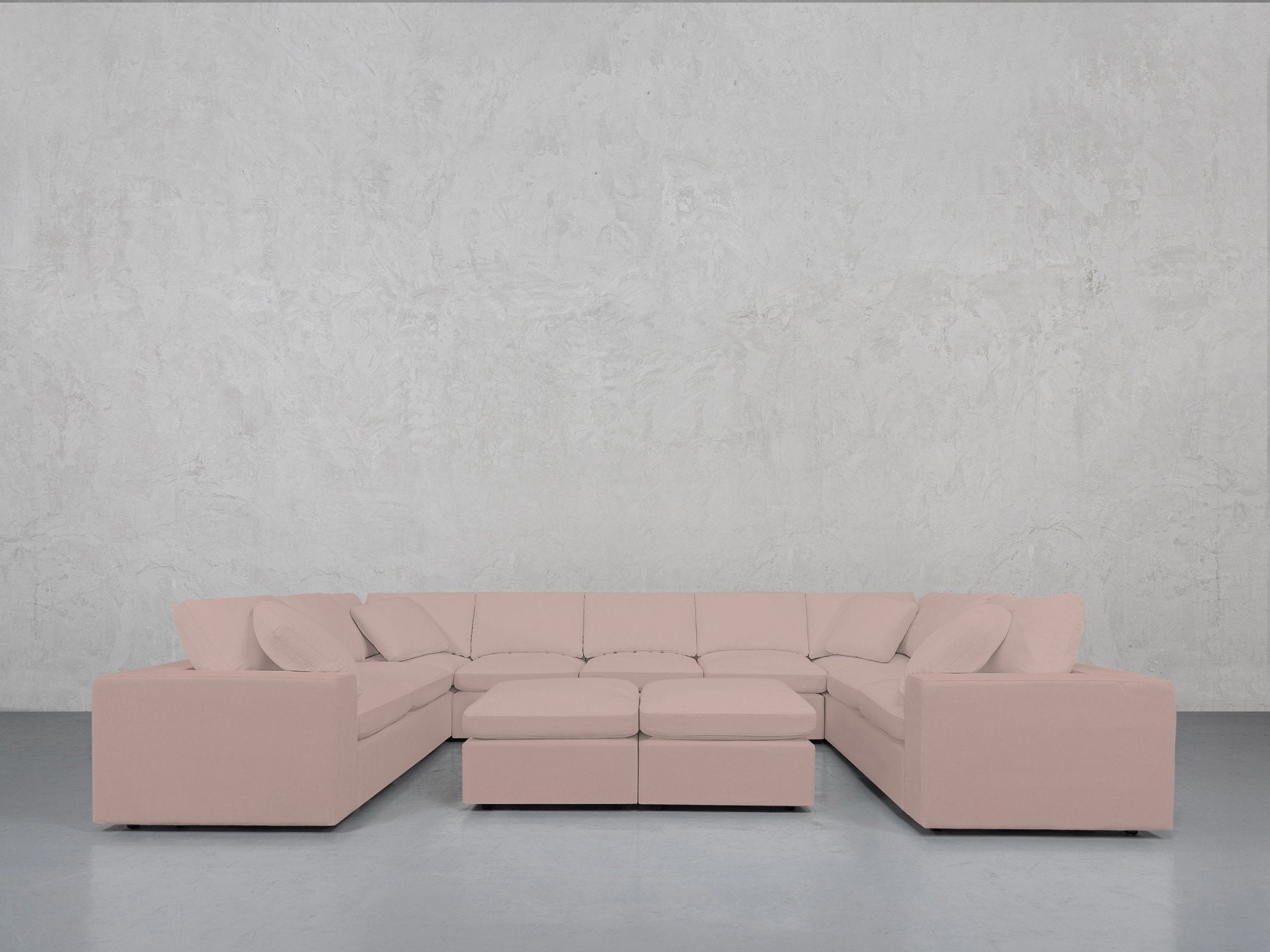 9-Seat Modular U-Sectional with Double Ottoman