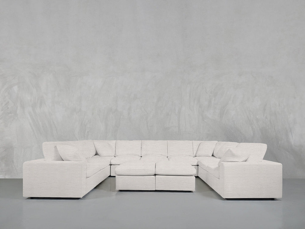 9-Seat Modular U-Sectional with Double Ottoman