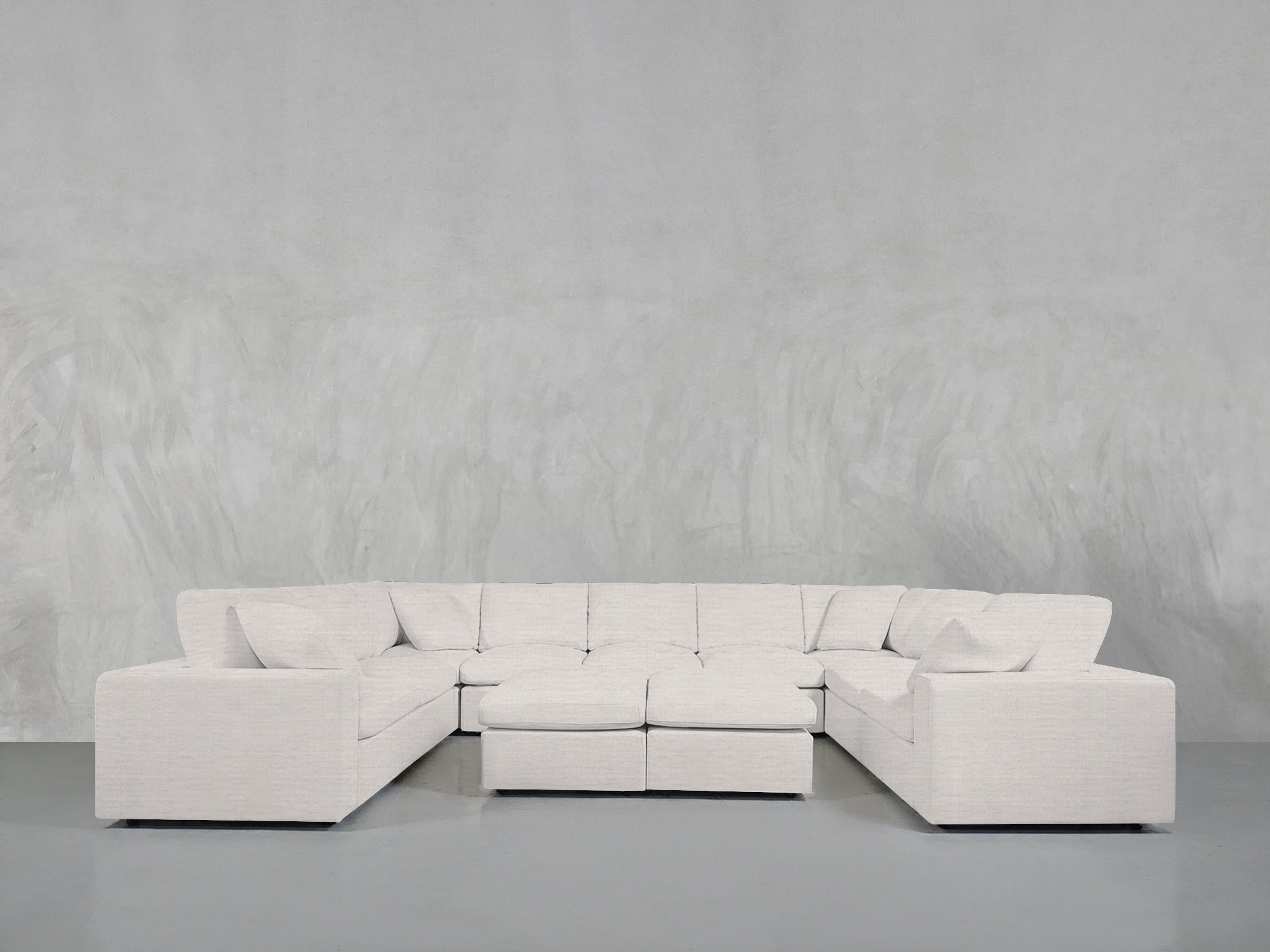 9-Seat Modular U-Sectional with Double Ottoman
