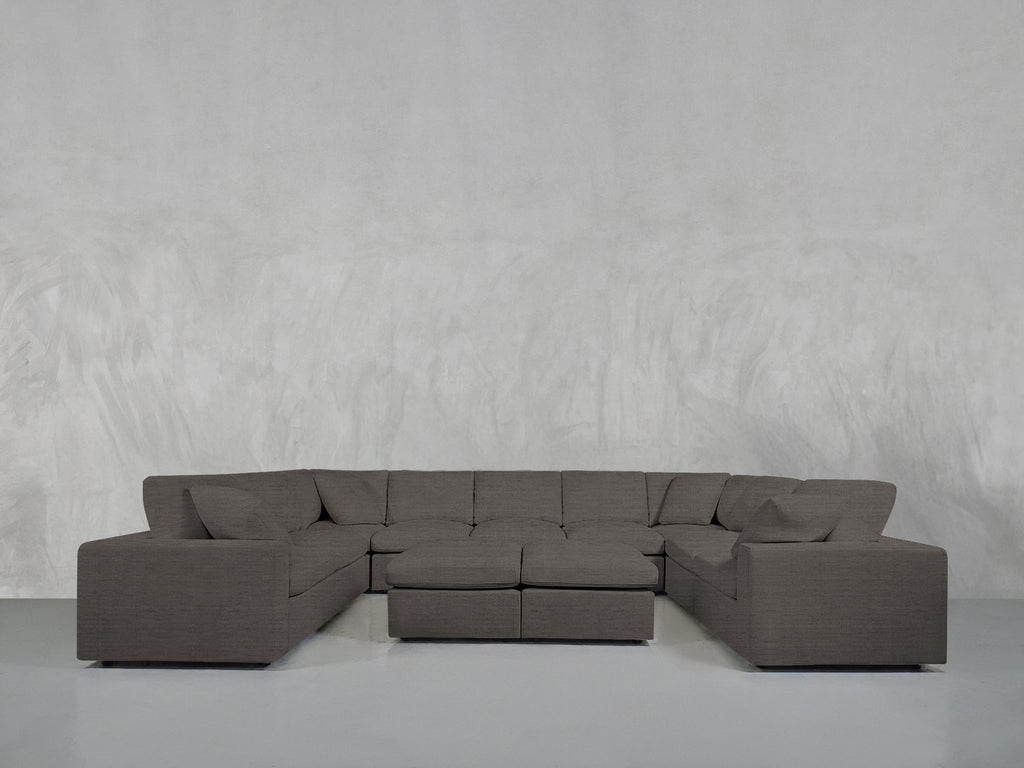 9-Seat Modular U-Sectional with Double Ottoman
