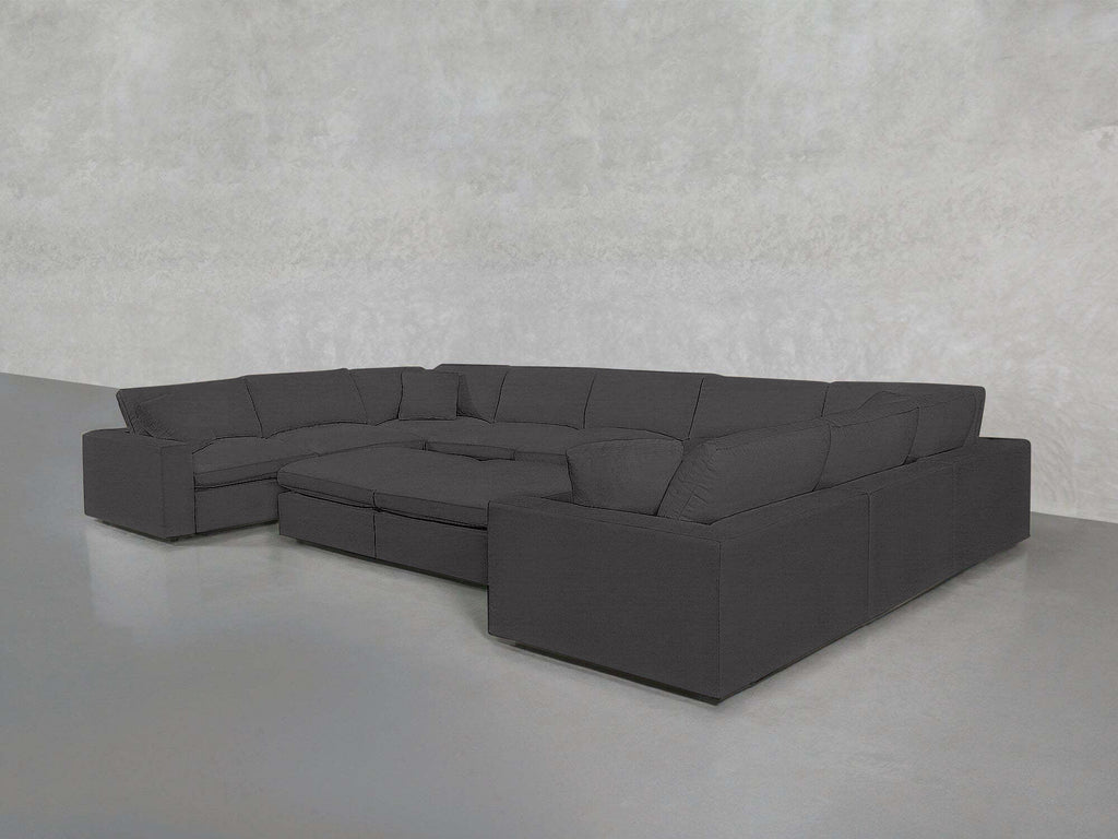 9-Seat Modular U-Sectional with Double Ottoman