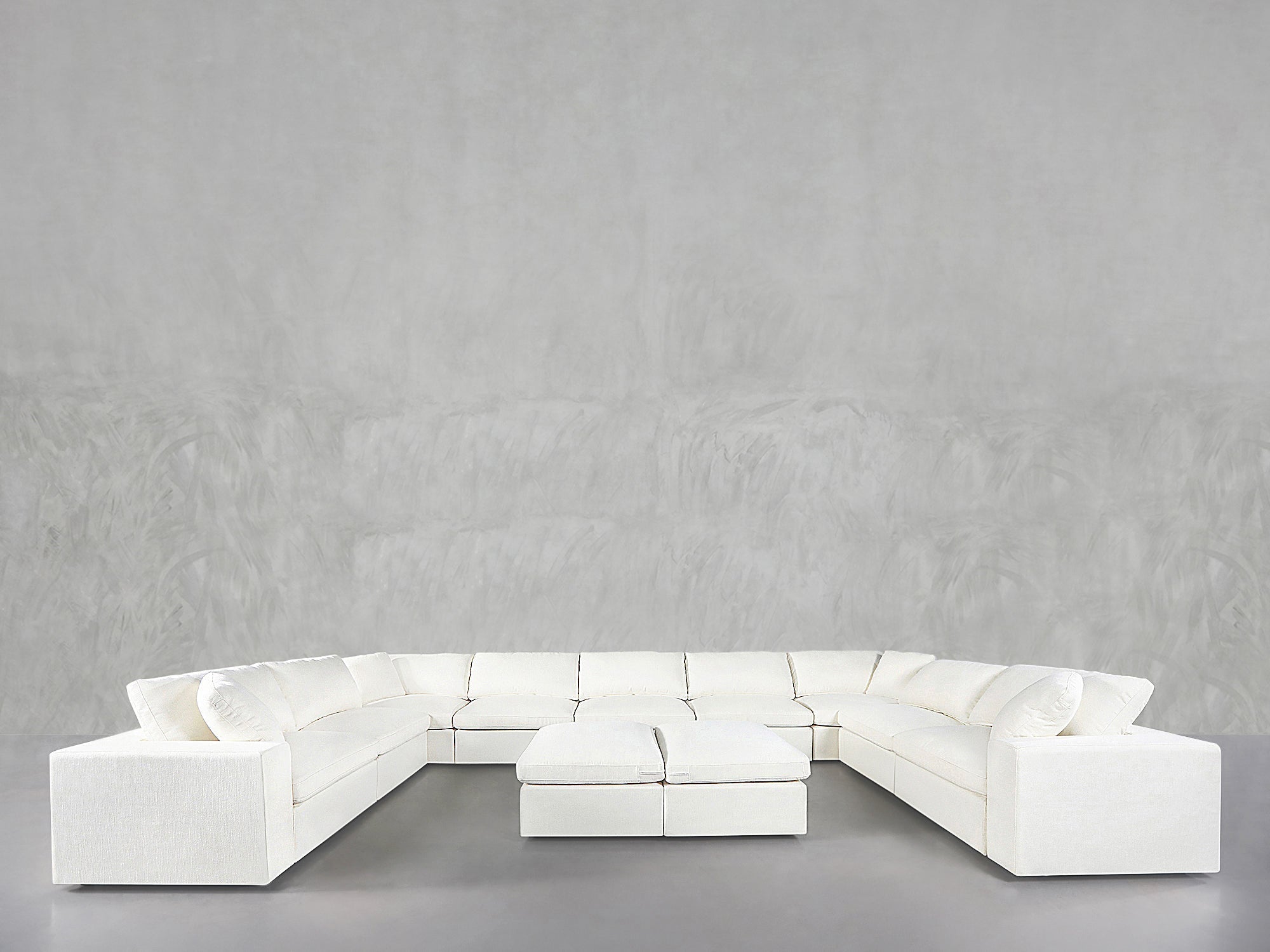 9-Seat Modular U-Sectional with Double Ottoman
