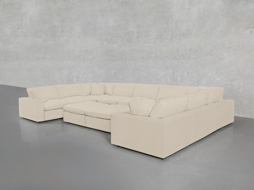 9-Seat Modular U-Sectional with Double Ottoman