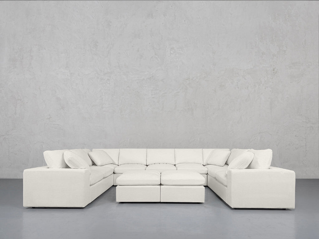 9-Seat Modular U-Sectional with Double Ottoman