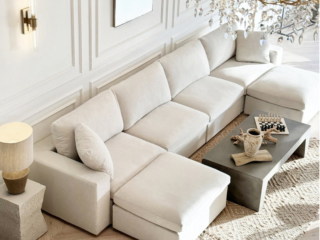 9-Seat Modular U-Sectional with Double Ottoman
