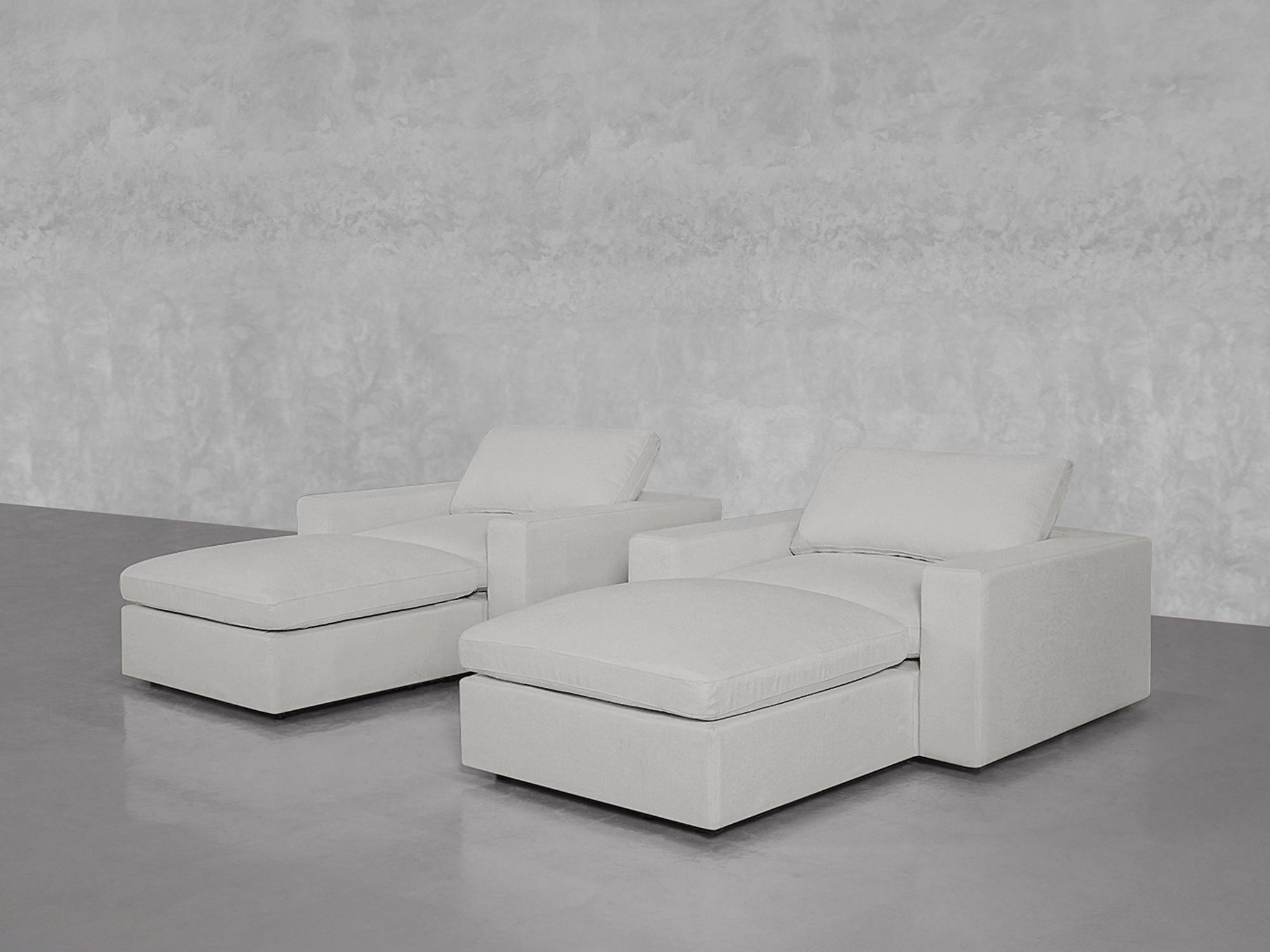 Double Armchairs with Ottomans