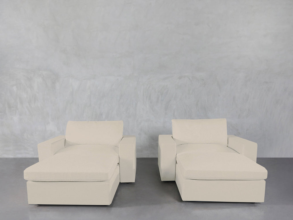 Double Armchairs with Ottomans