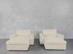 Double Armchairs with Ottomans