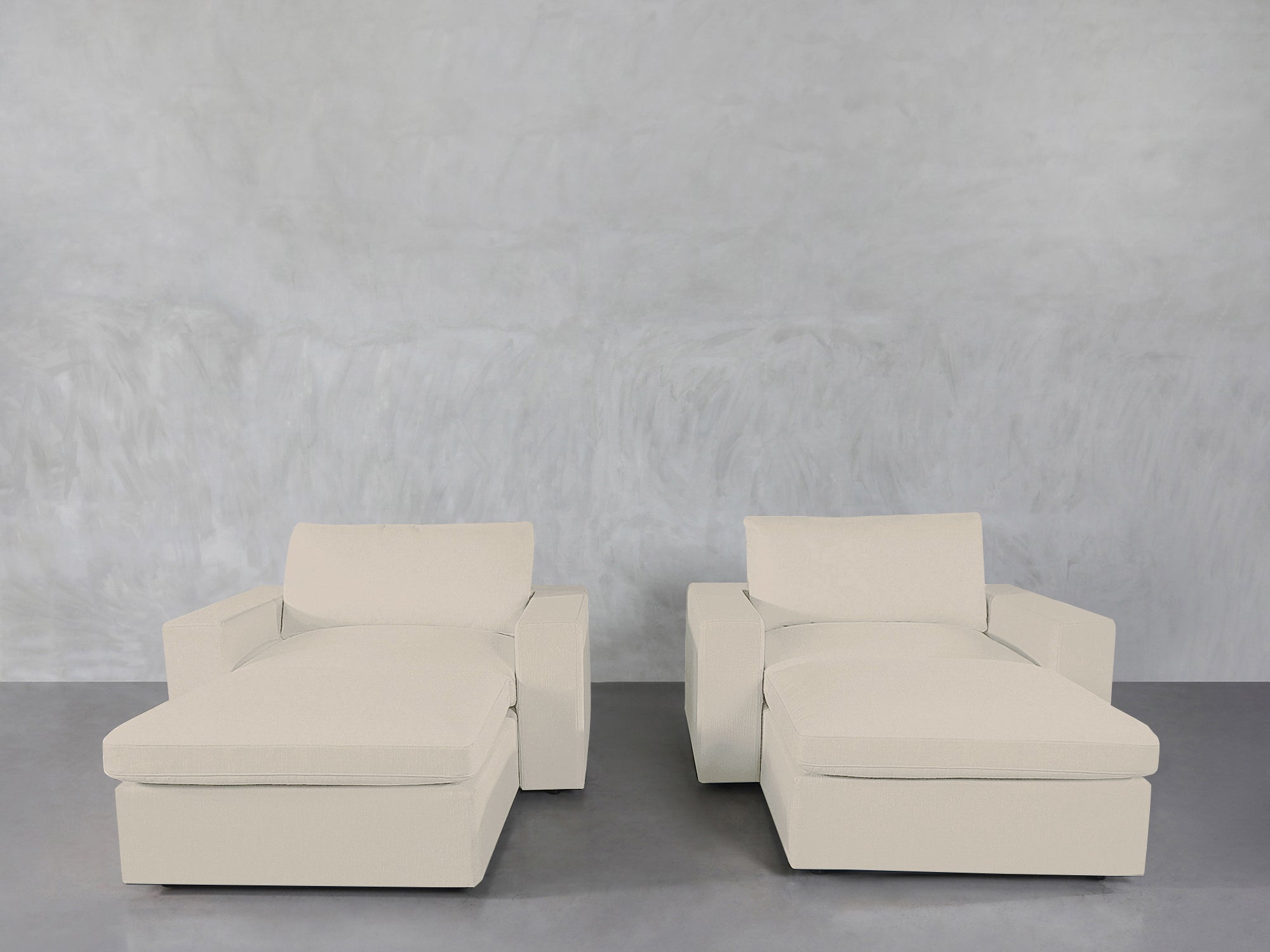 Double Armchairs with Ottomans