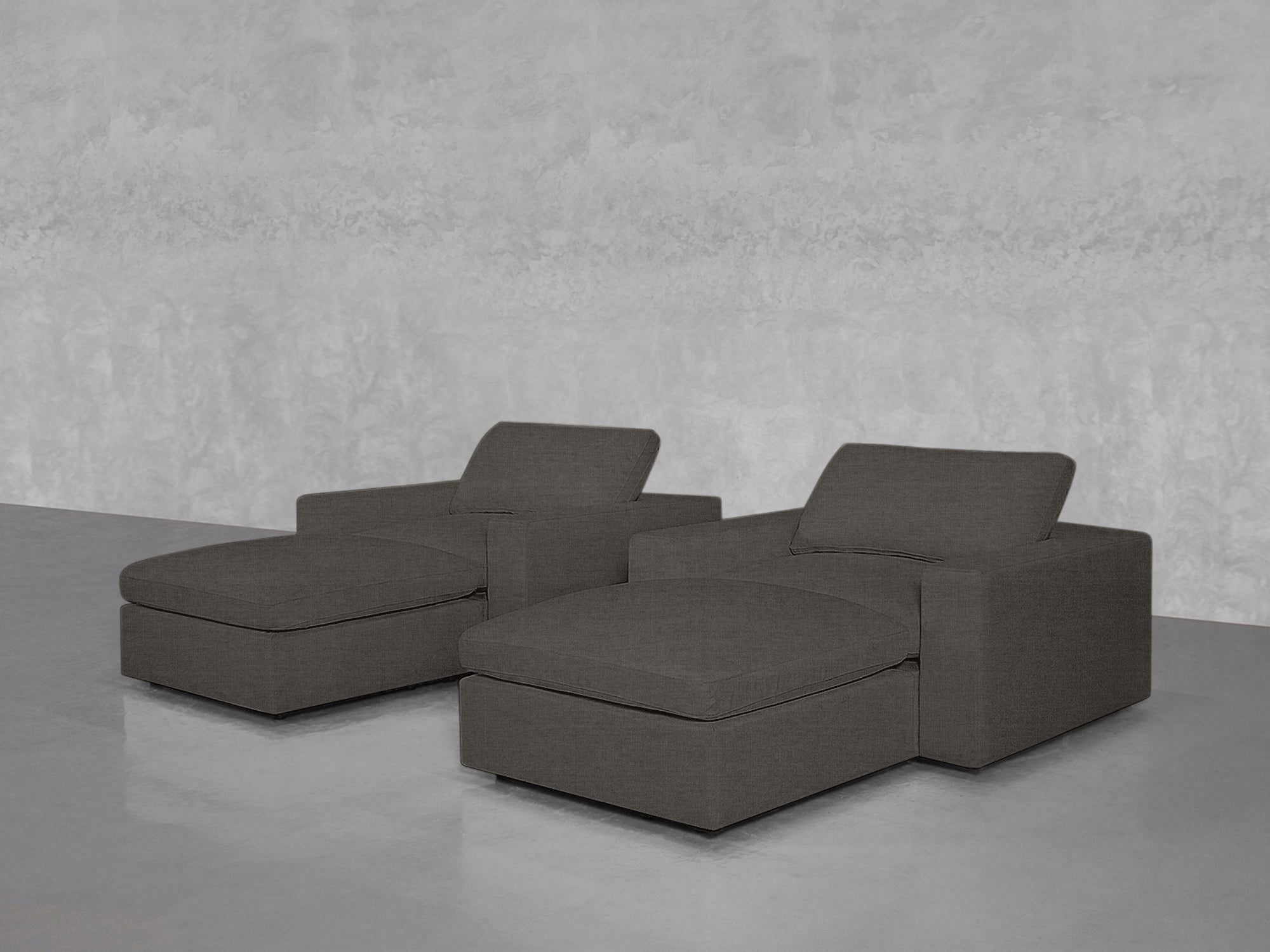 Double Armchairs with Ottomans