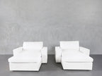 Double Armchairs with Ottomans