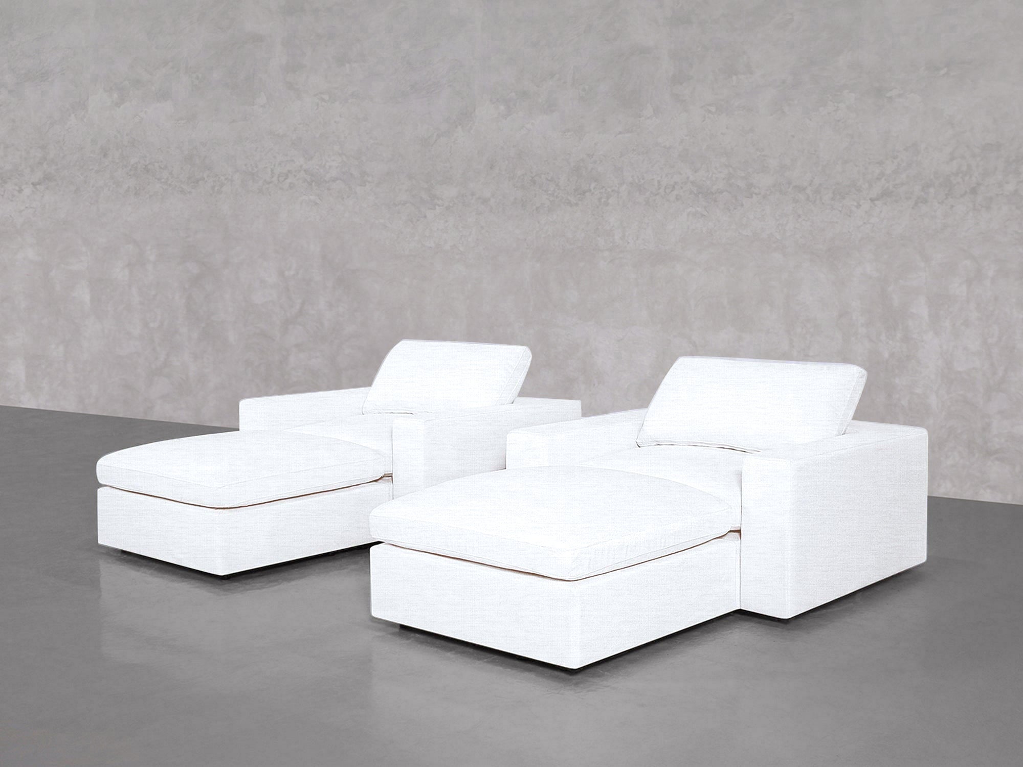 Double Armchairs with Ottomans