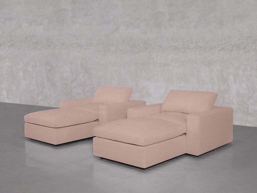 Double Armchairs with Ottomans