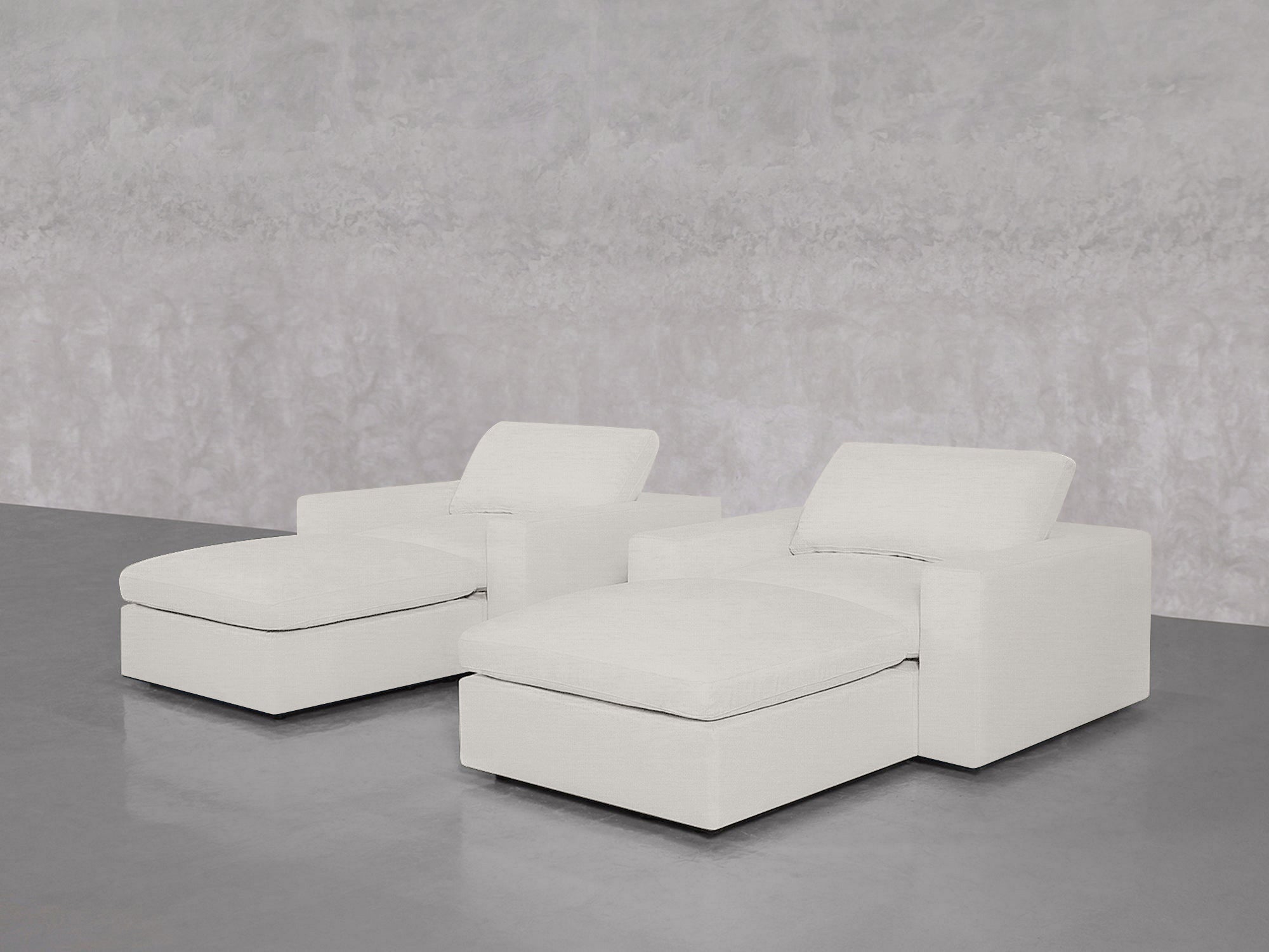 Double Armchairs with Ottomans