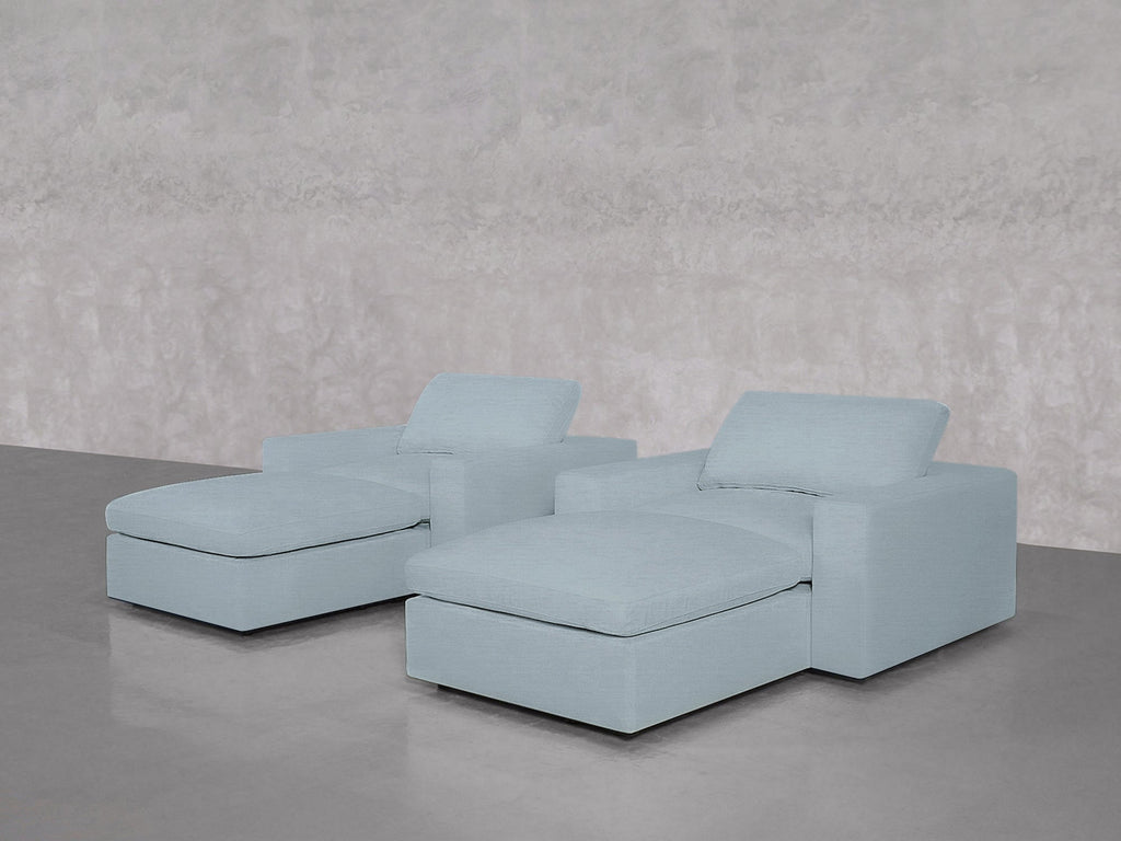 Double Armchairs with Ottomans