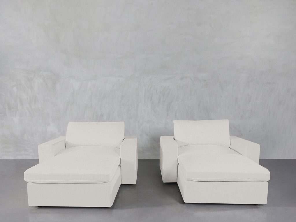 Double Armchairs with Ottomans