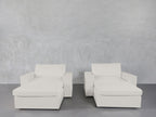 Double Armchairs with Ottomans