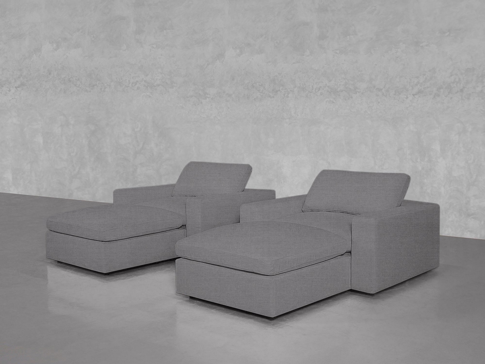 Double Armchairs with Ottomans