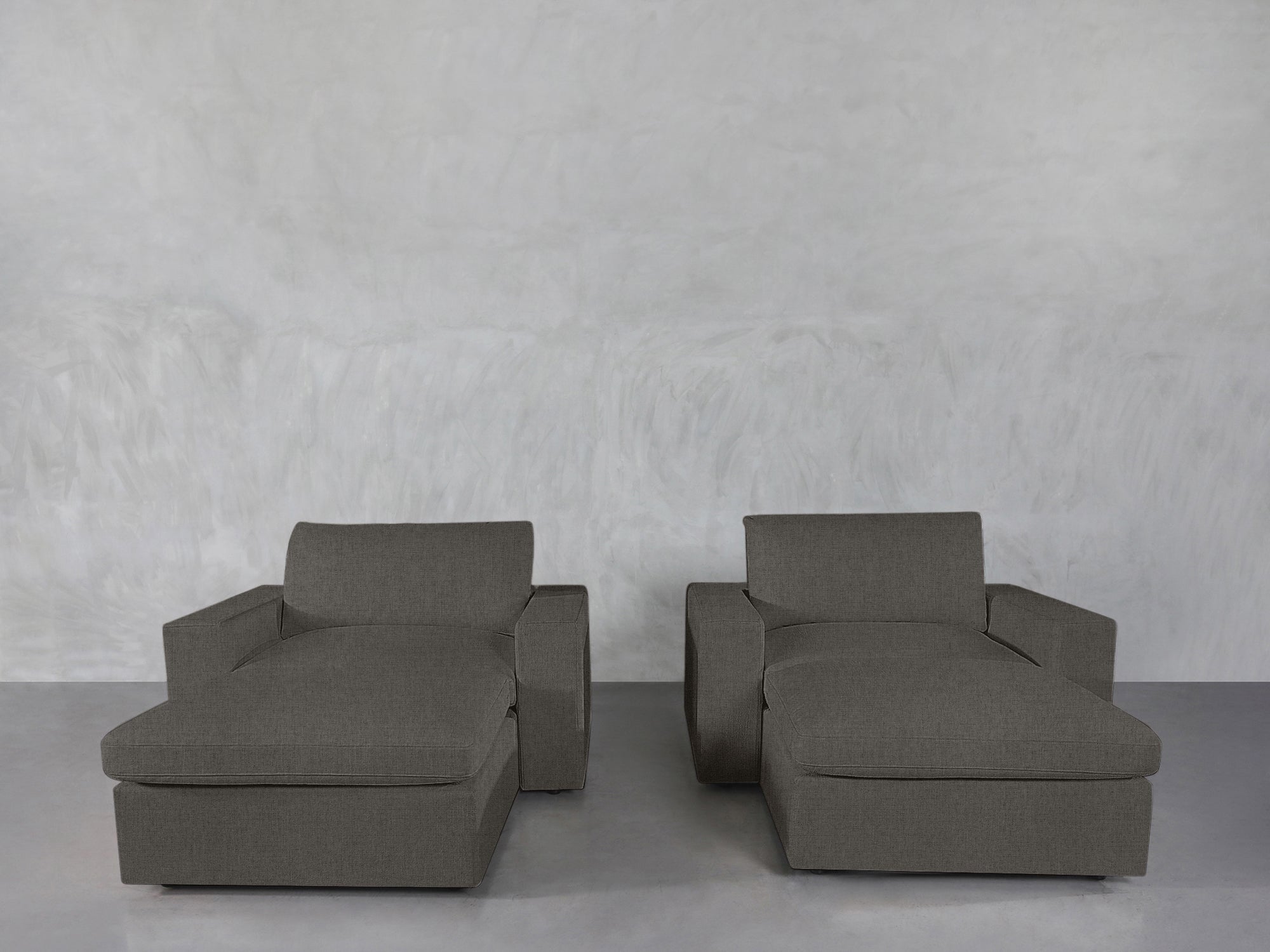 Double Armchairs with Ottomans