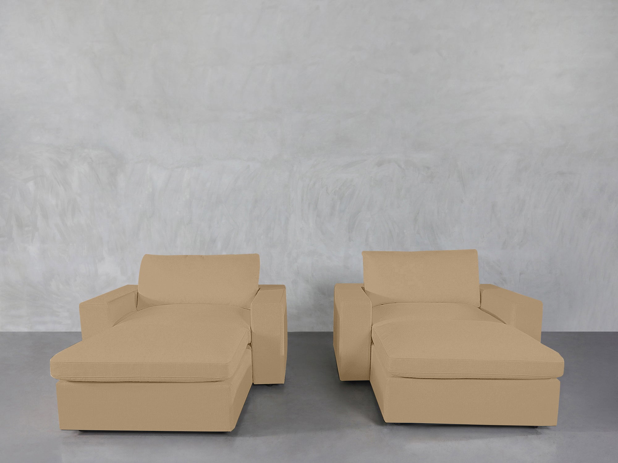 Double Armchairs with Ottomans
