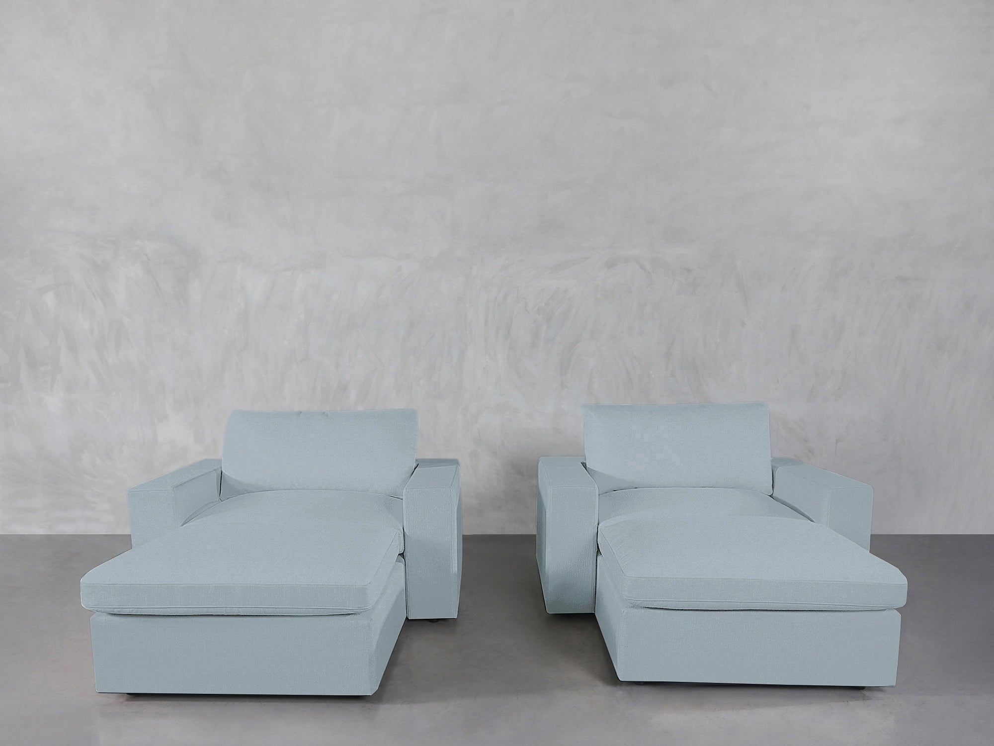 Double Armchairs with Ottomans