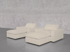 Double Armchairs with Ottomans