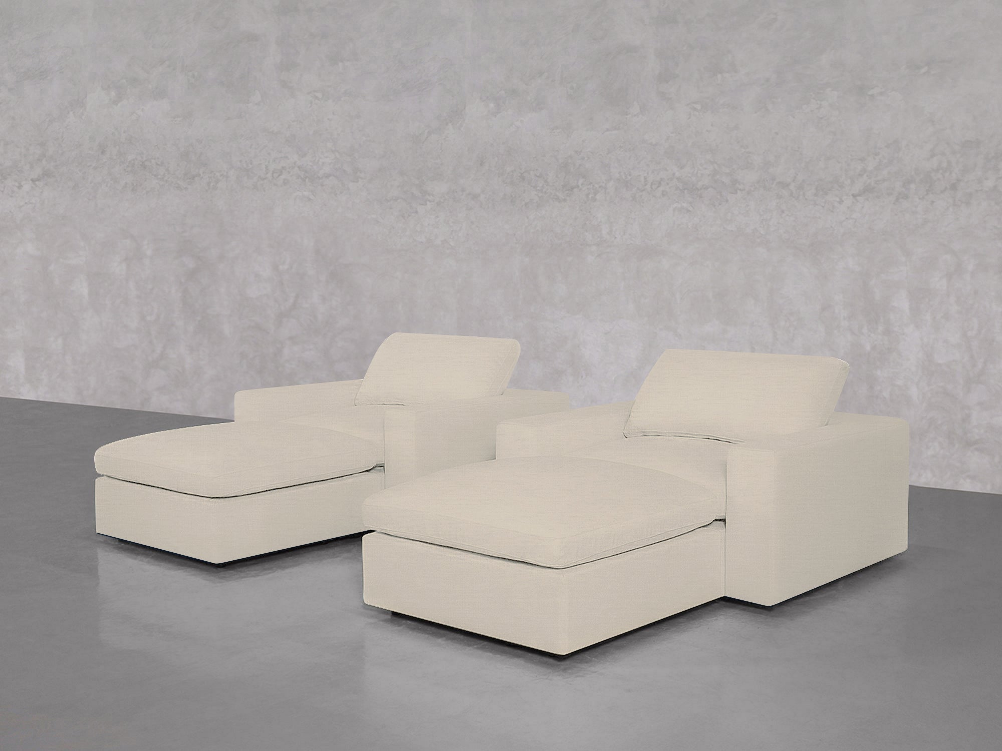 Double Armchairs with Ottomans