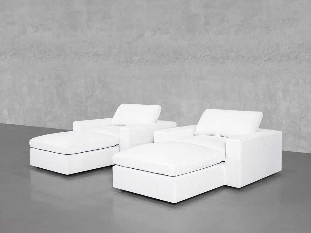 Double Armchairs with Ottomans