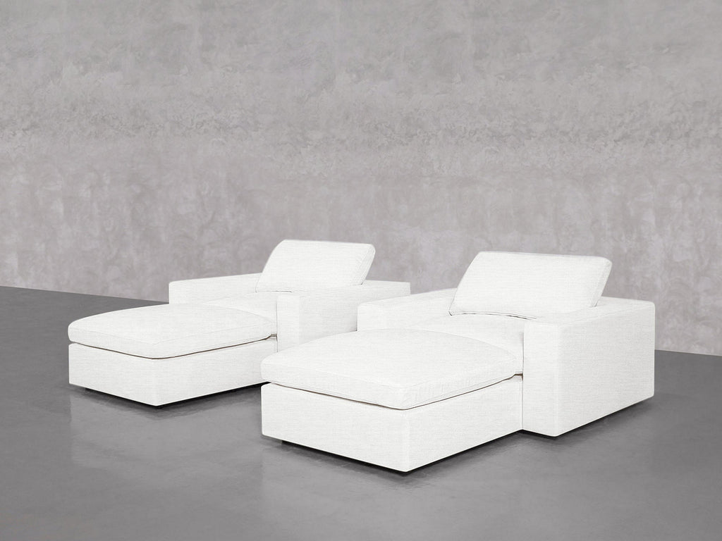 Double Armchairs with Ottomans