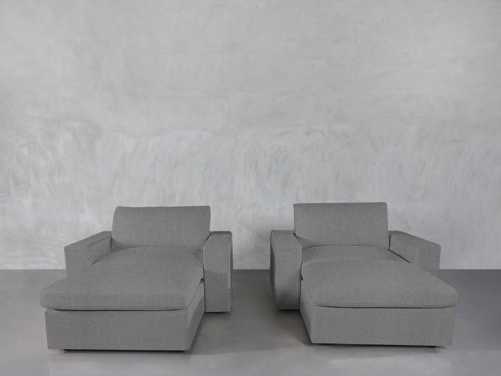 Double Armchairs with Ottomans