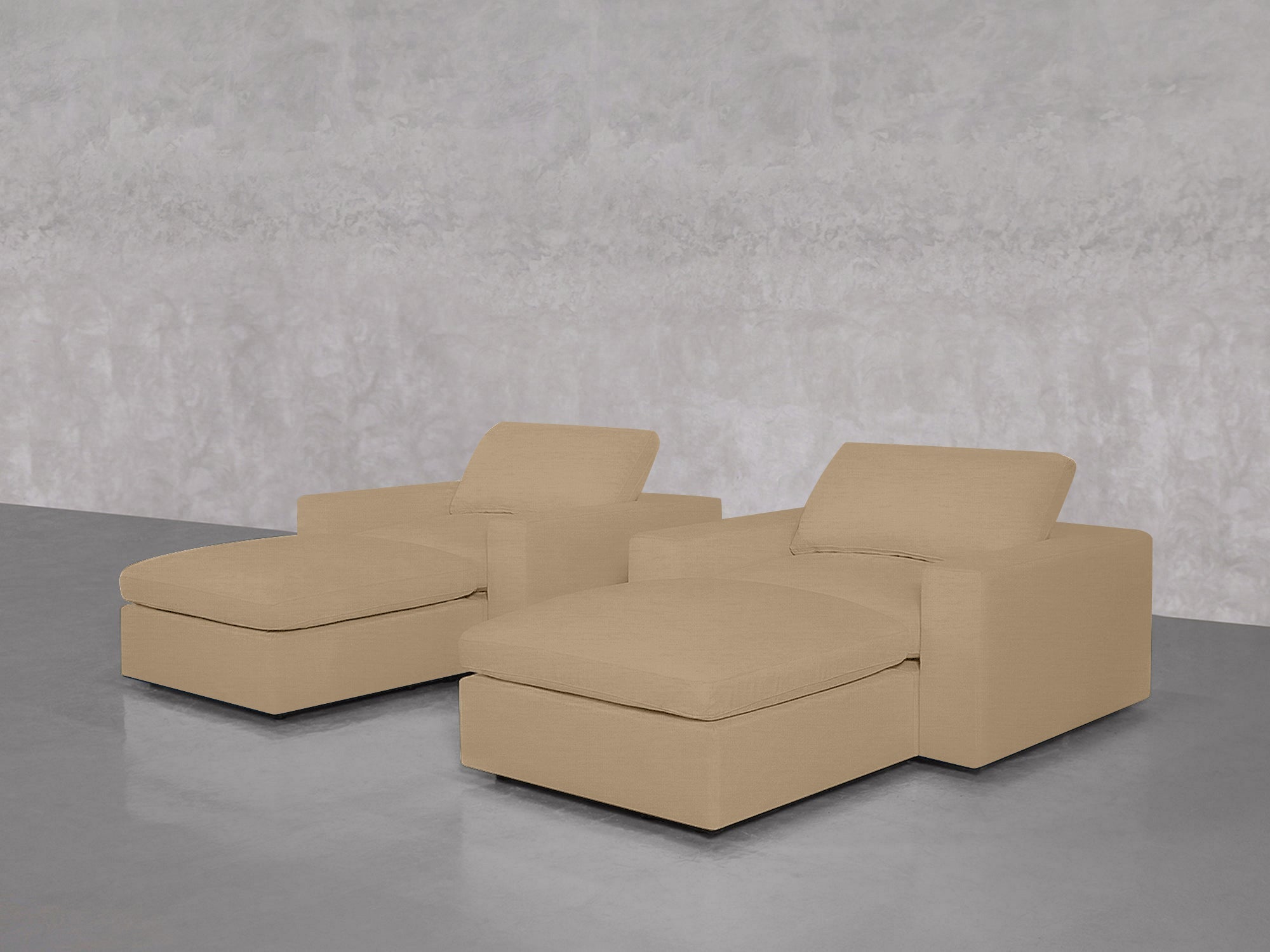 Double Armchairs with Ottomans